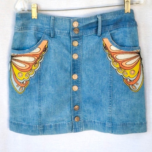 Judith March Dresses & Skirts - Judith March Butterfly Pocket Denim Skirt, sz: M